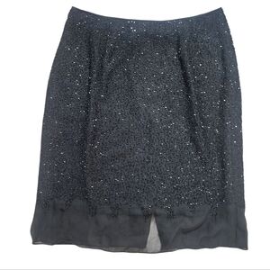 NWT Marina By Marina Bresler Black Silk Beaded Skirt Evening Formal Party 8P